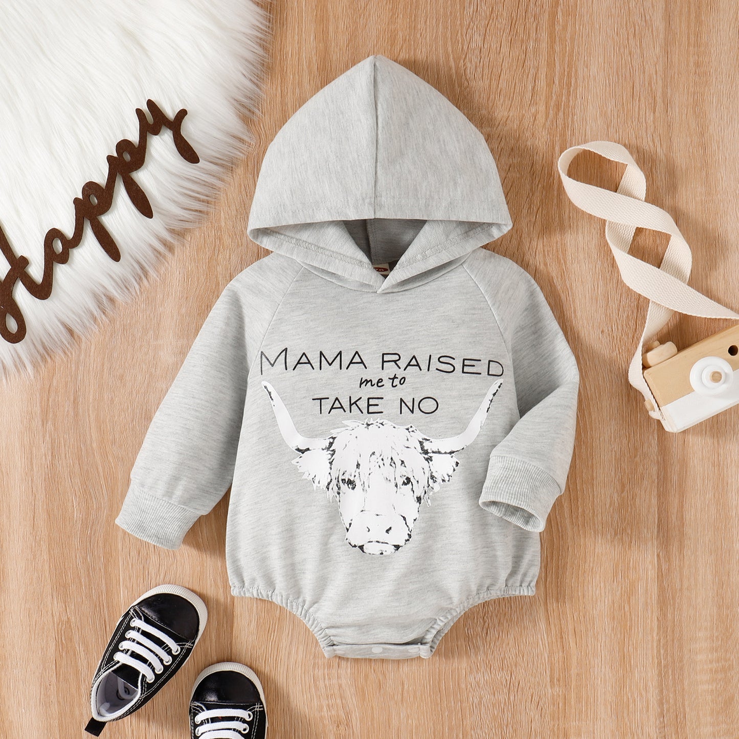Long Sleeved Cartoon Letter Print Hoodie Top In Children Leisure Hoodie