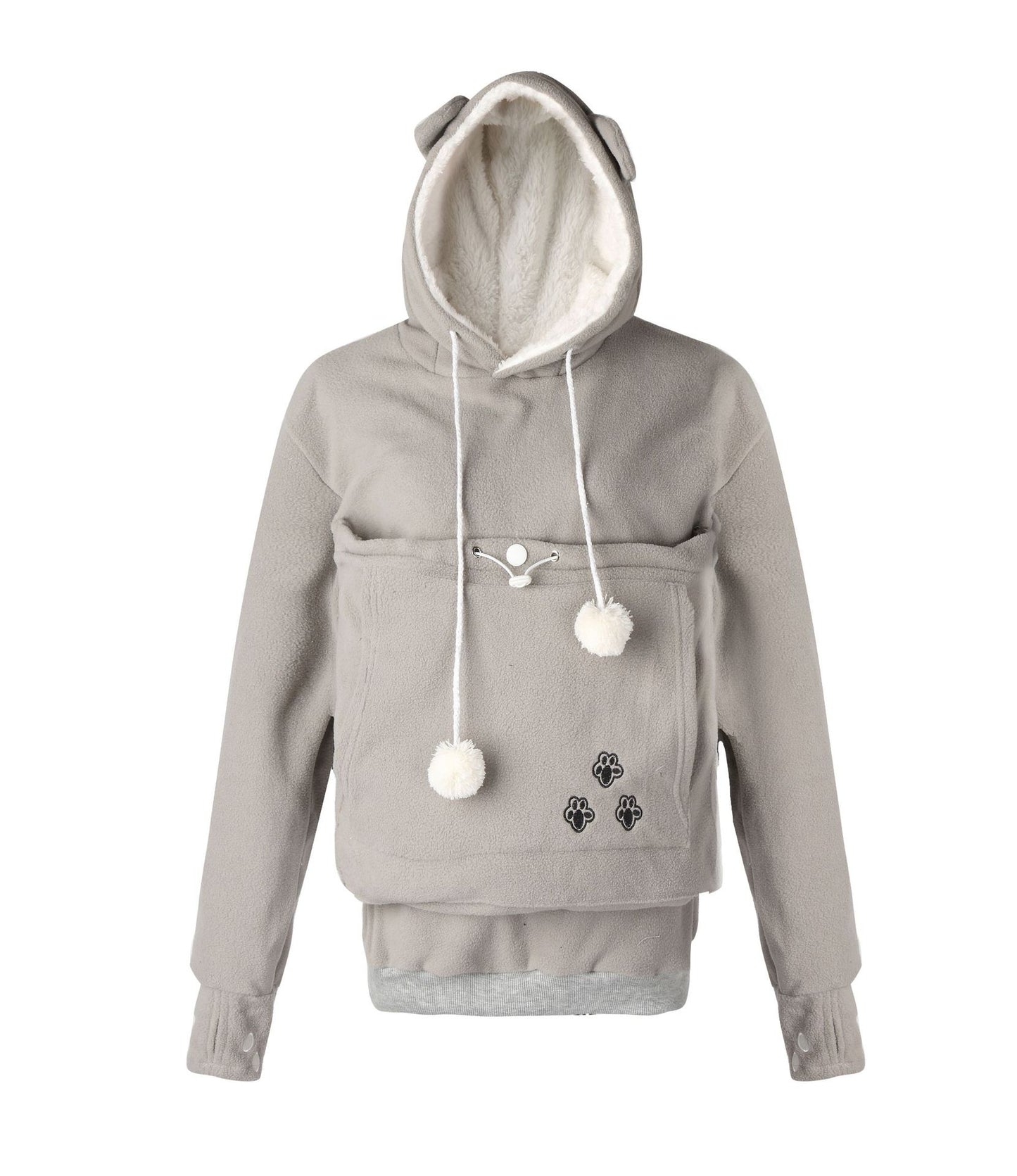 Embroidery Big Pocket Pullovers Women Sweatshirt Autumn Winter Warm Fashion With Cat Lovers Pet Dog Hoodies