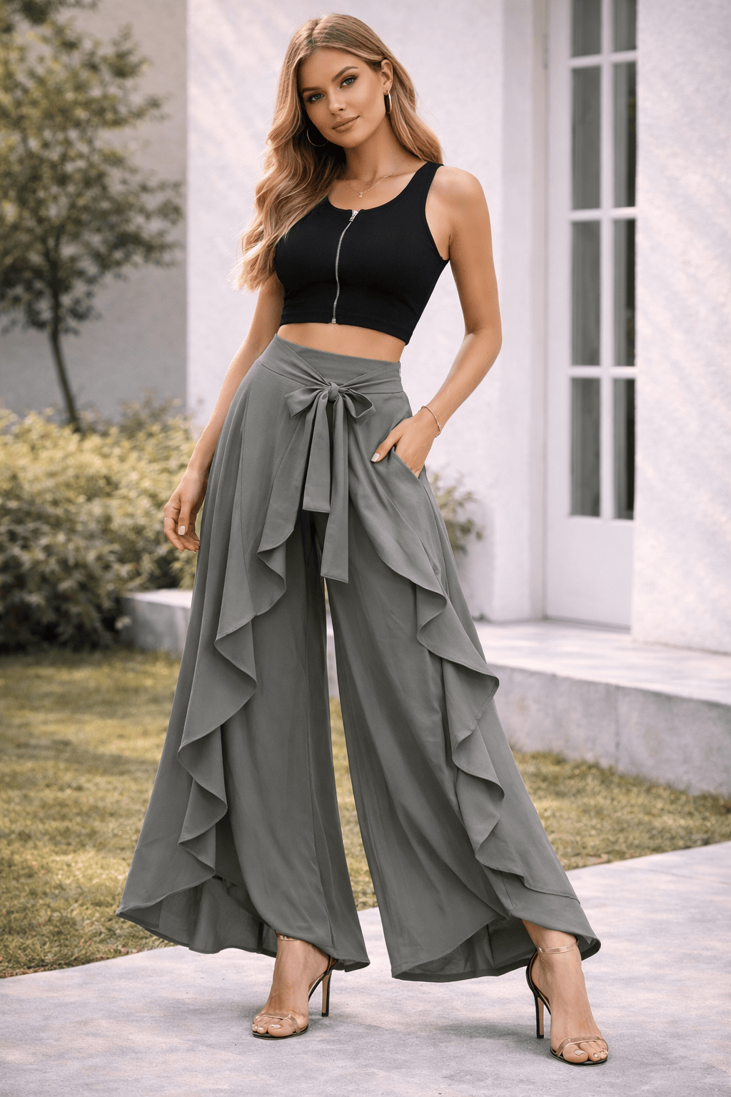 Graceful Pleated Chiffon Maxi Skirt