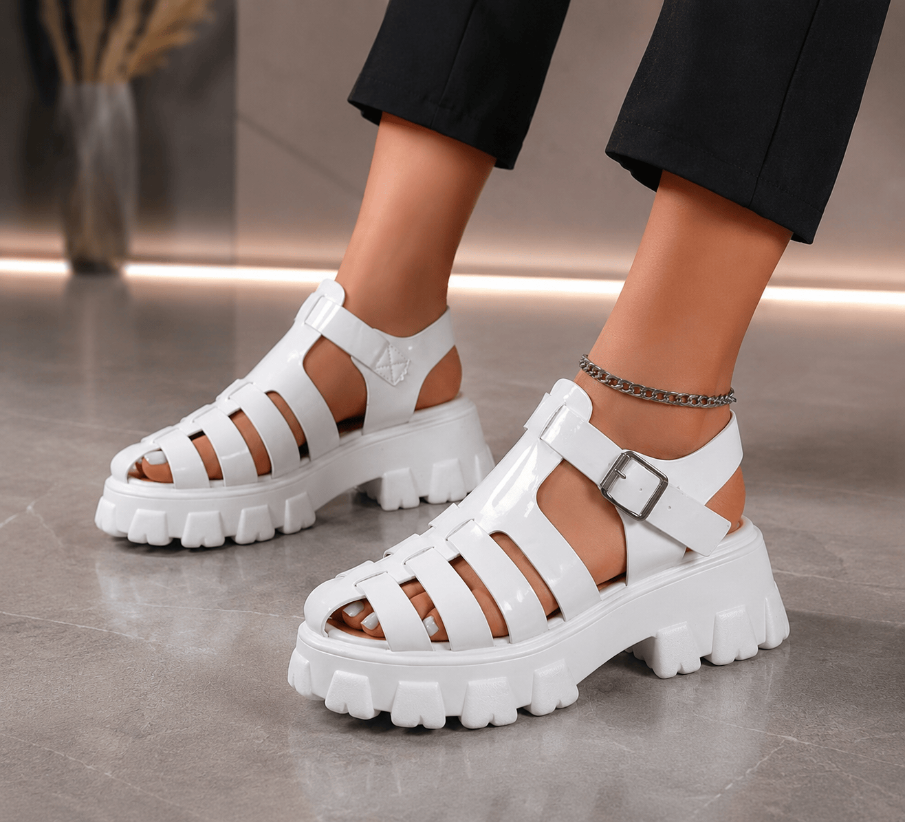 Platform Chic Buckle Sandals