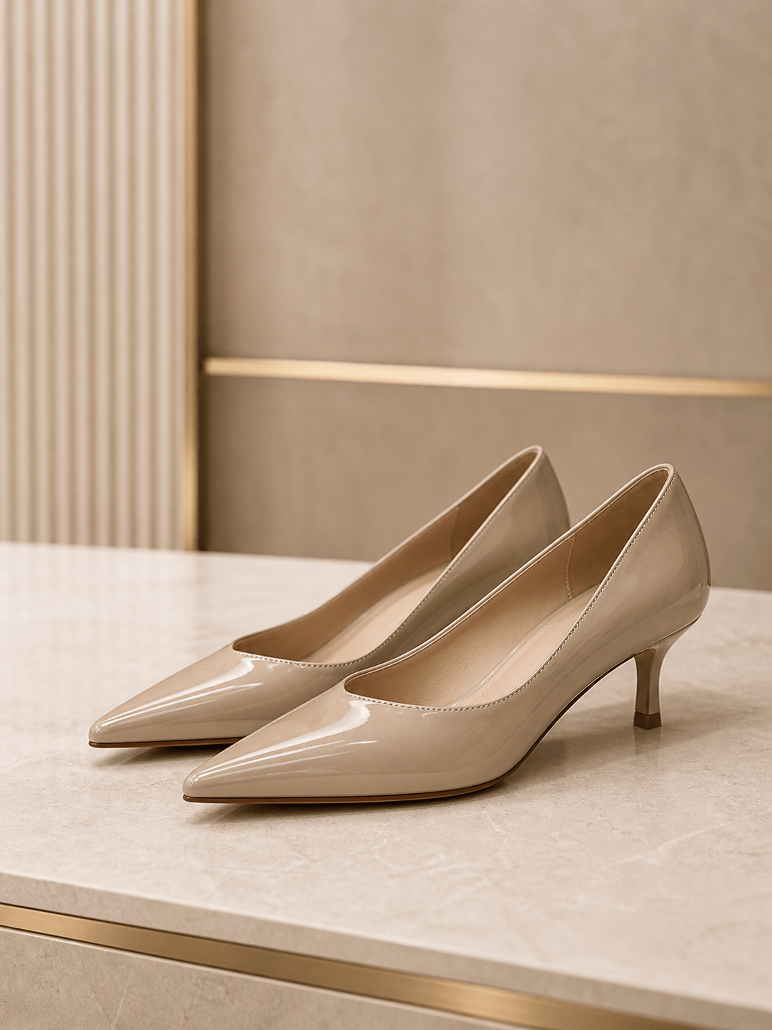Monaco Patent Mid-Heel Pumps