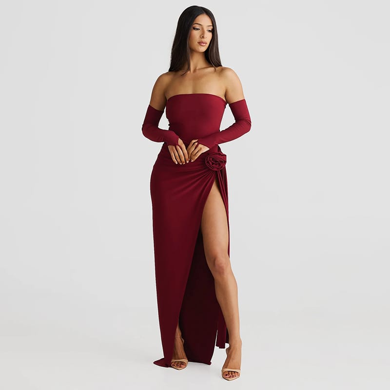 Women's Floral Backless Maxi Dress