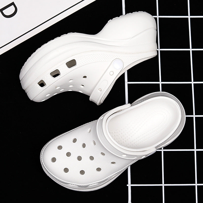 🍬 Mint Green Platform Hole Shoes – Candy-Colored Comfort with a Boost!