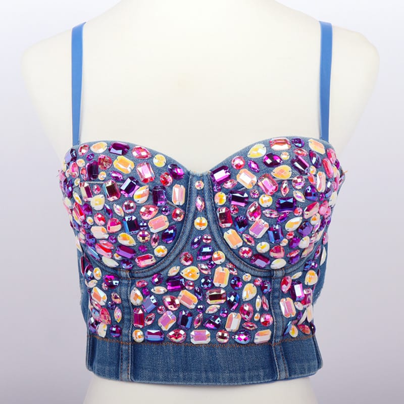 Denim Blue Floral Fantasy Camisole