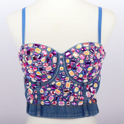 Denim Blue Floral Fantasy Camisole