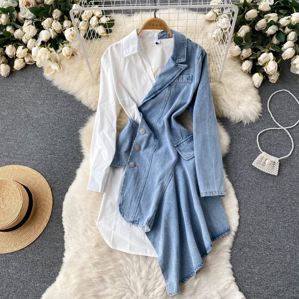 Elegant High-Waist A-Line Dress