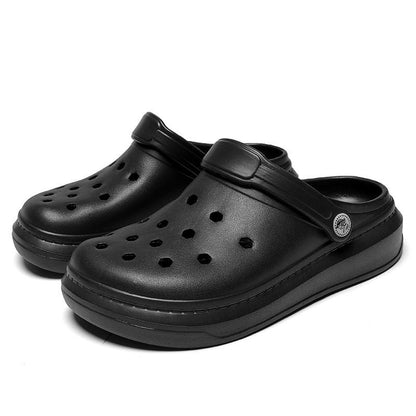 🔥 All-Black EVA Casual Hole Sandals – Lightweight, Breathable & Built for Comfort!