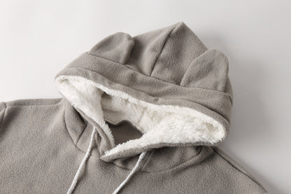 Embroidery Big Pocket Pullovers Women Sweatshirt Autumn Winter Warm Fashion With Cat Lovers Pet Dog Hoodies