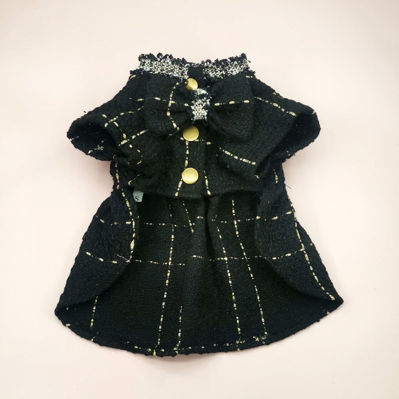 Elegant Tweed Cat Outfit – Chic Set with Hat & Bow Tie for Stylish Pets 🐾💎