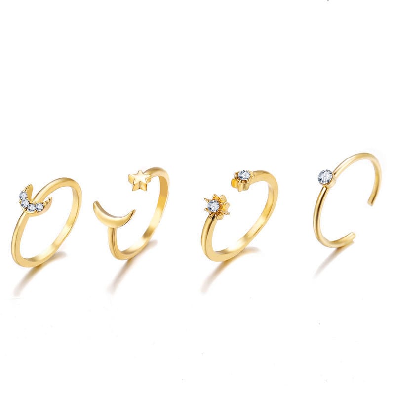 ⭐ 10-Piece Rhinestone Ring Set