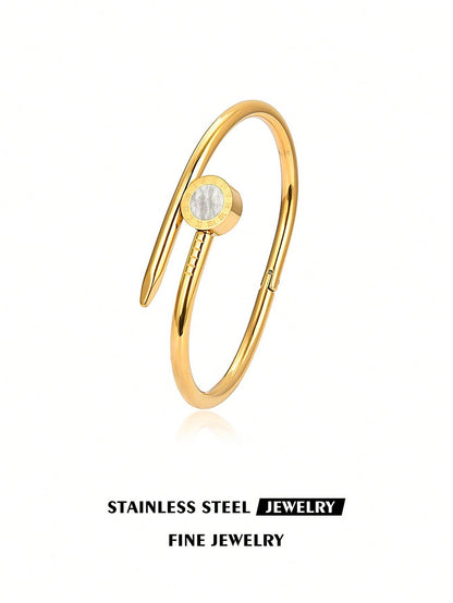 ✨ Light Luxury Stainless Steel Charm Bracelet Collection
