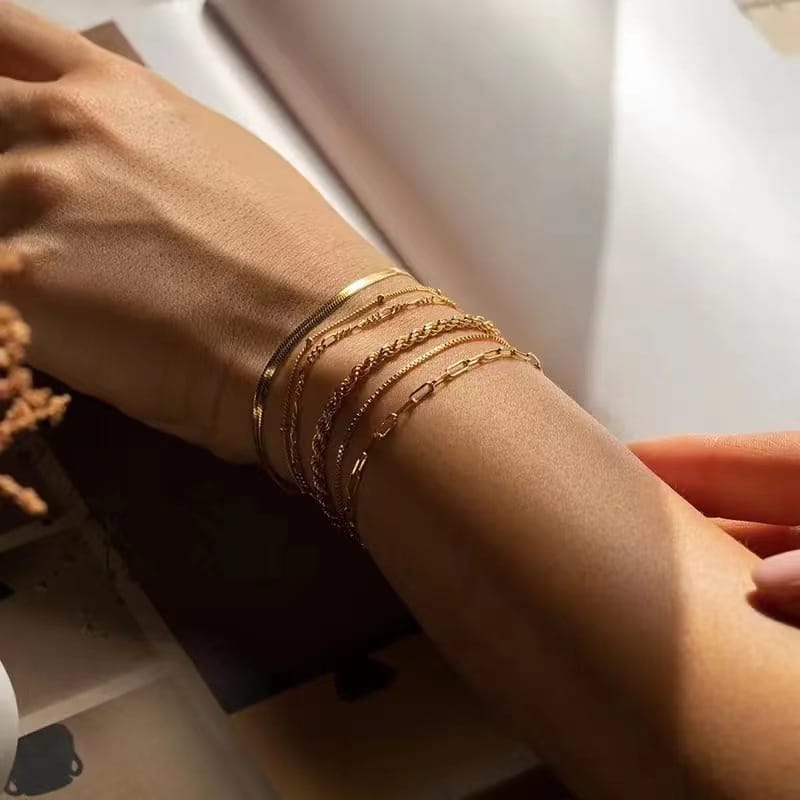 🔗 Titanium Steel Geometric Chain Bracelet