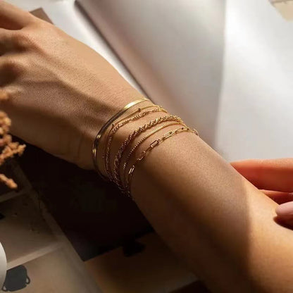 🔗 Titanium Steel Geometric Chain Bracelet