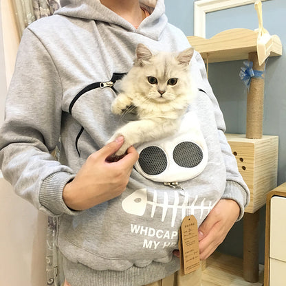 Cat Carrier Hoodie – Cozy Kangaroo Pouch for Your Furry Best Friend 🐱❤️
