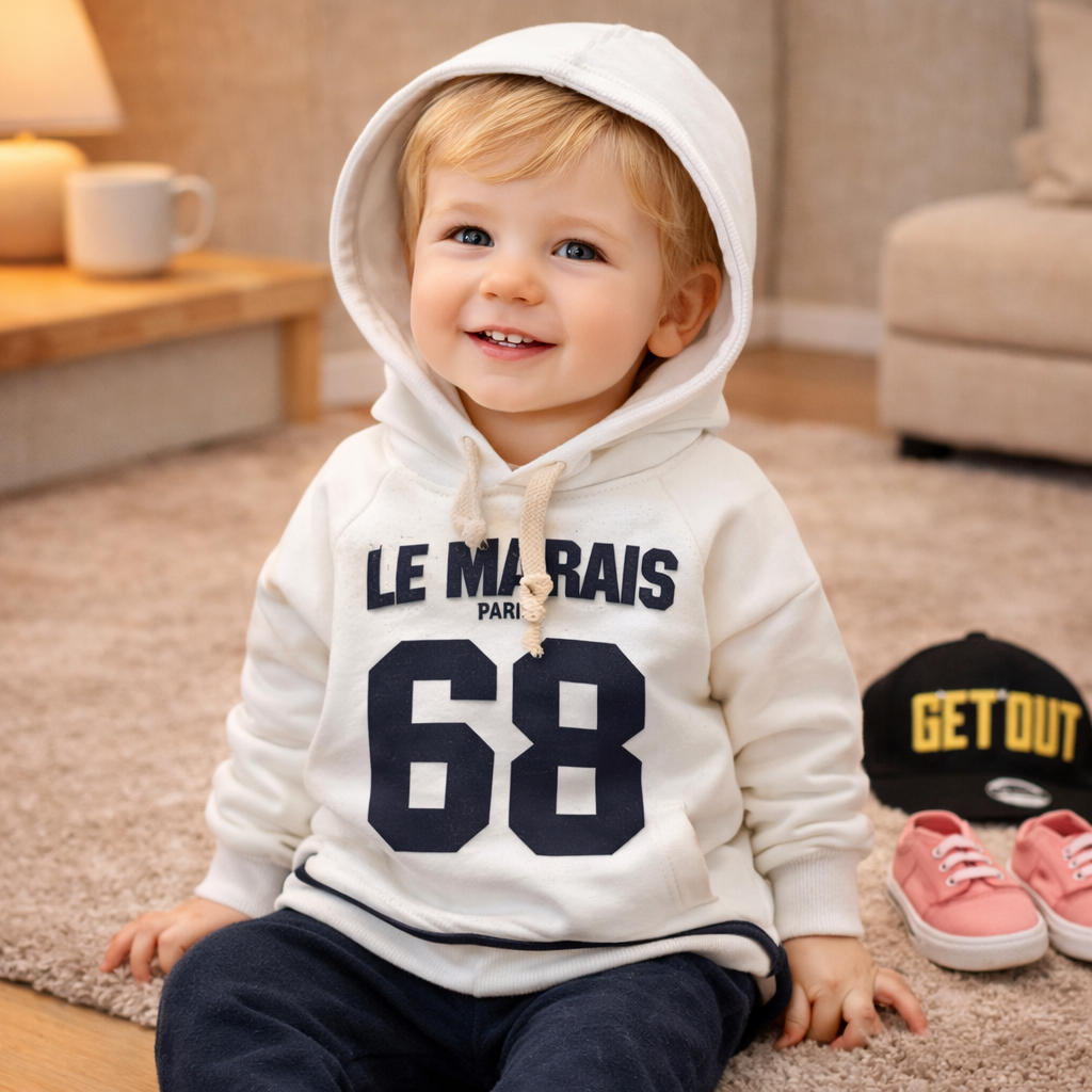 Cartoon casual digital print baby hoodie