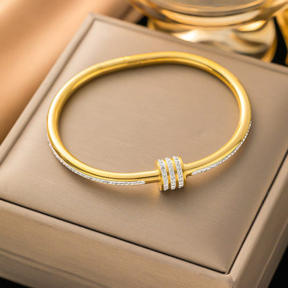 ✨ Light Luxury Stainless Steel Charm Bracelet Collection
