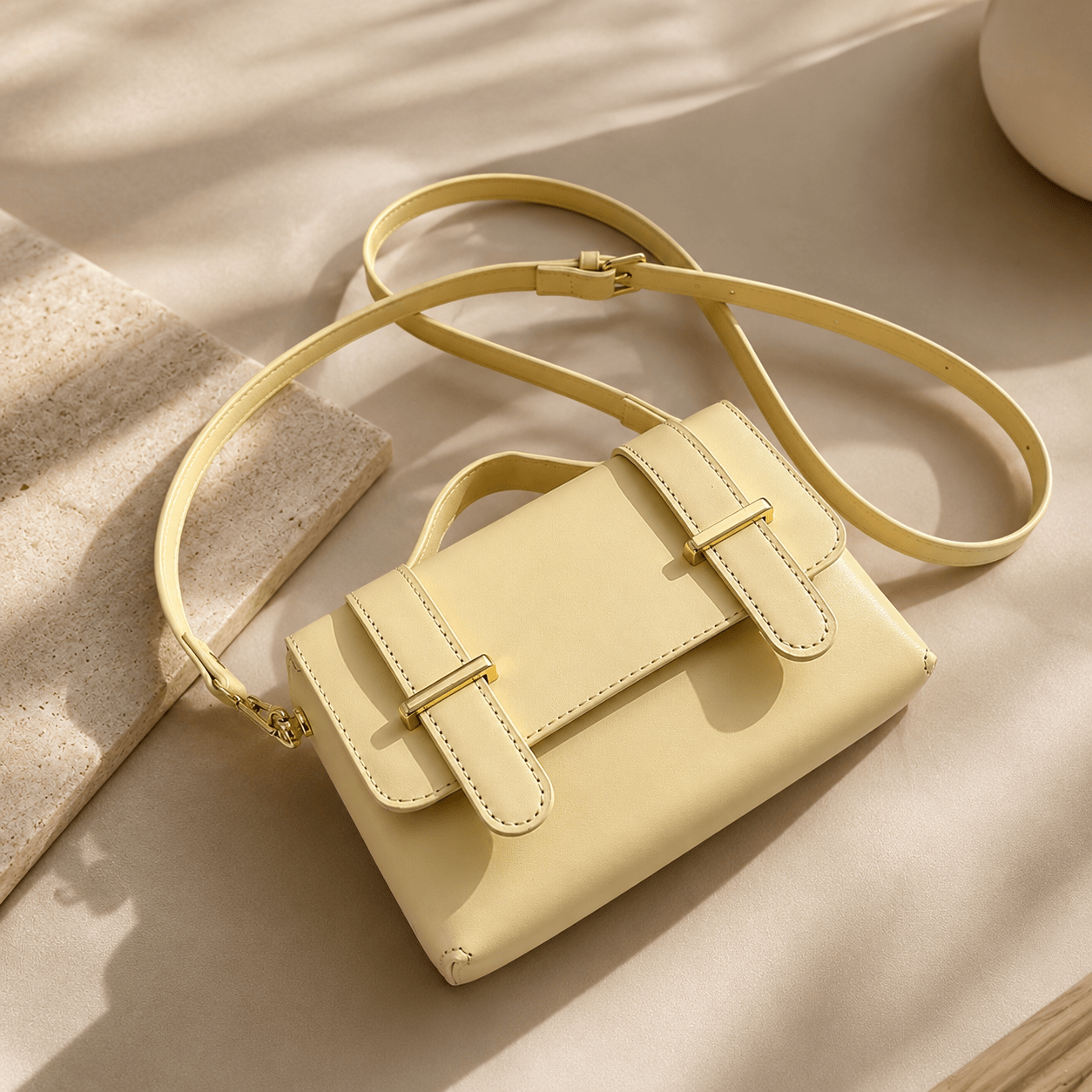 Chic Solid Color Crossbody Bag