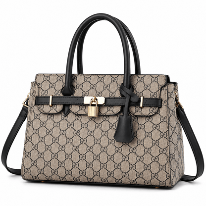 European Style Boston Handbag with Belt Detail