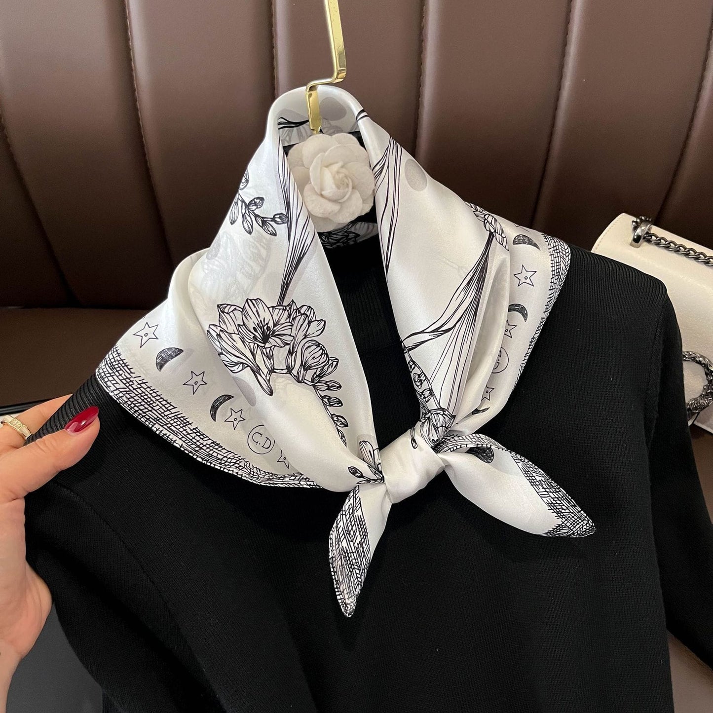 ✨ Genuine Silk Printed Square Scarf