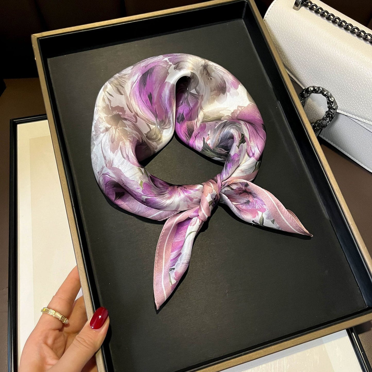 ✨ Genuine Silk Printed Square Scarf