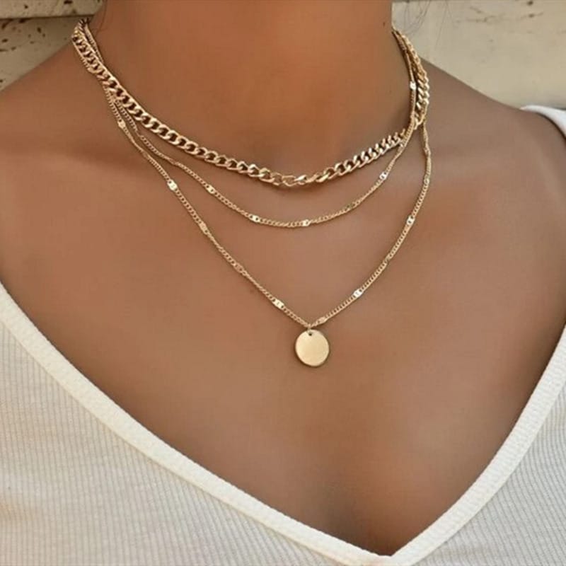 💖 Layered Heart Pendant Fashion Necklace