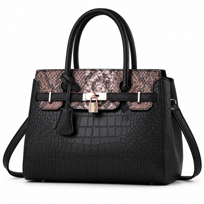 European Style Boston Handbag with Belt Detail