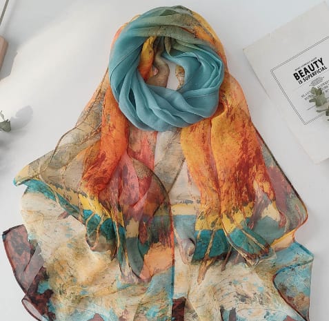 🌸 Luxury Printed Square Fashion Scarf