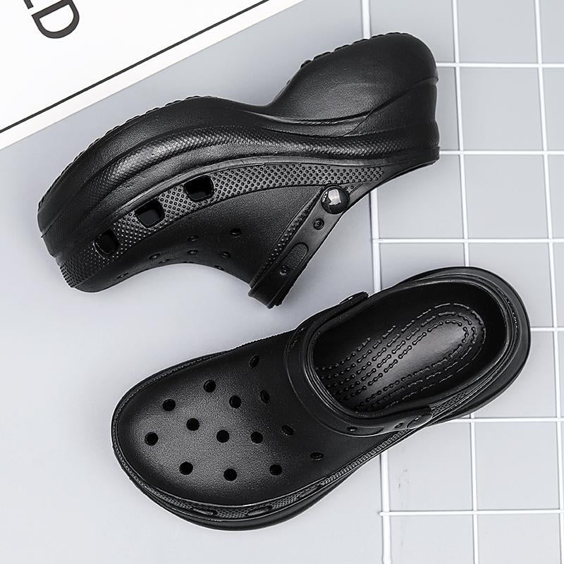 🍬 Mint Green Platform Hole Shoes – Candy-Colored Comfort with a Boost!