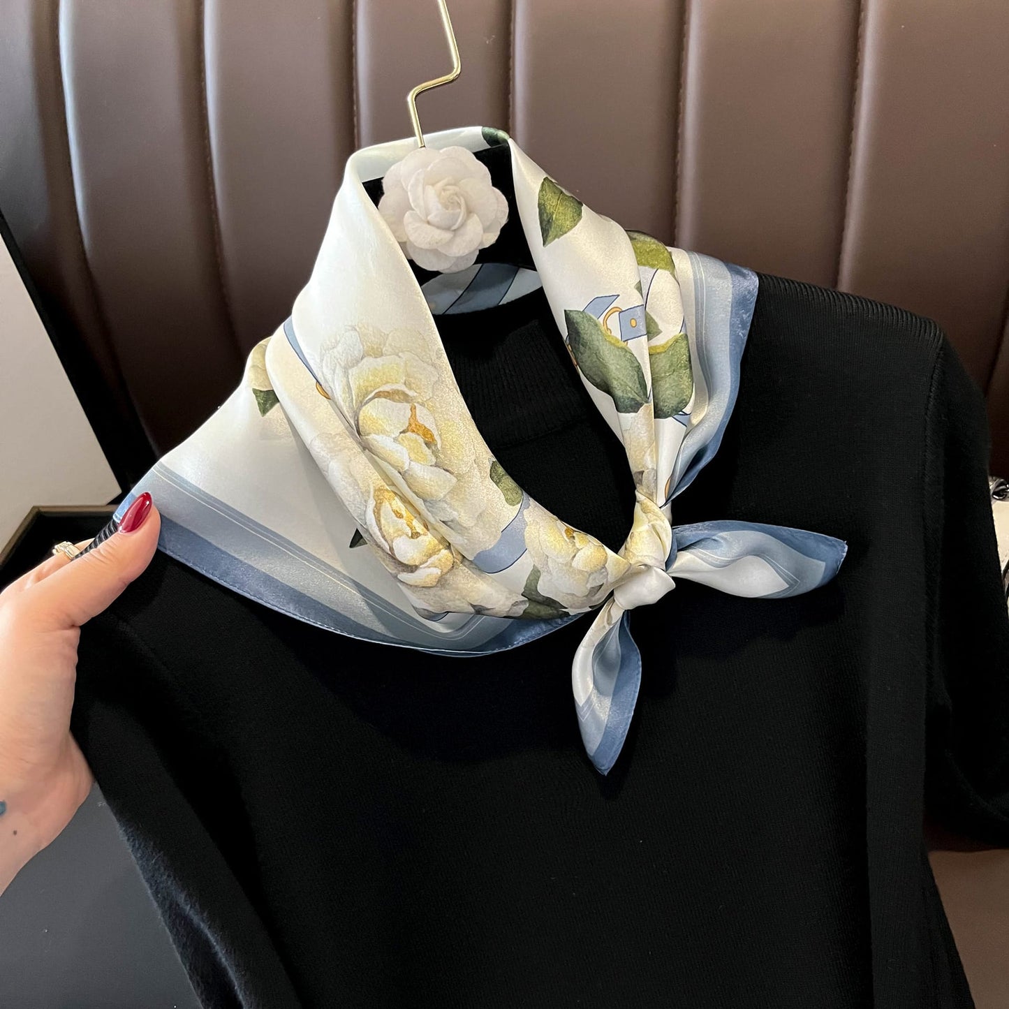 ✨ Genuine Silk Printed Square Scarf