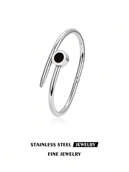✨ Light Luxury Stainless Steel Charm Bracelet Collection