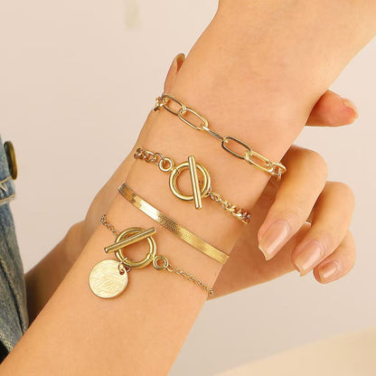 ✨ Geometric Layered Bracelet Set