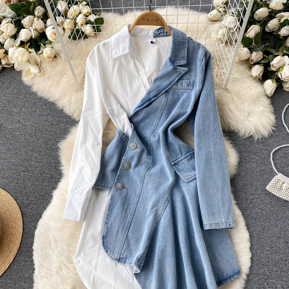 Elegant High-Waist A-Line Dress