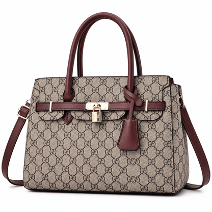 European Style Boston Handbag with Belt Detail