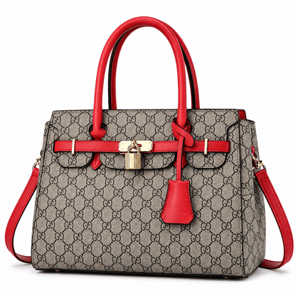 European Style Boston Handbag with Belt Detail