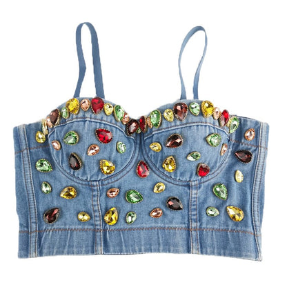 Denim Blue Floral Fantasy Camisole