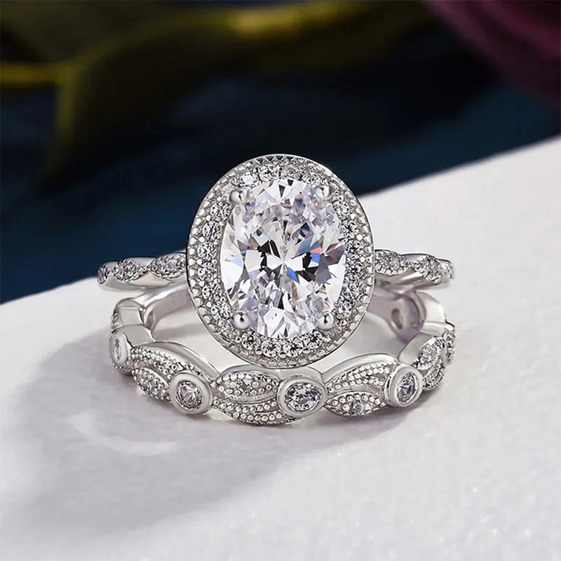 💍 Light Luxury Zircon Geometric Ring Set