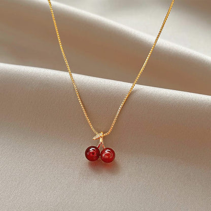✨ Gold-Tone Gemstone Pendant Necklace