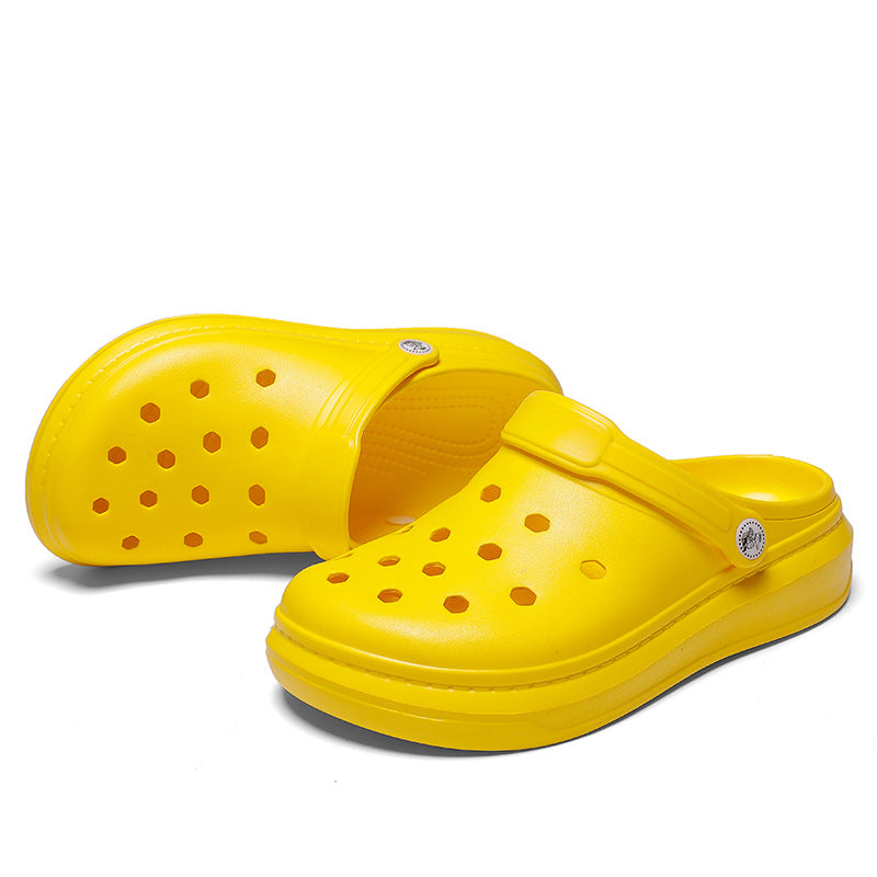 🔥 All-Black EVA Casual Hole Sandals – Lightweight, Breathable & Built for Comfort!