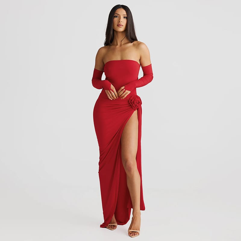 Women's Floral Backless Maxi Dress
