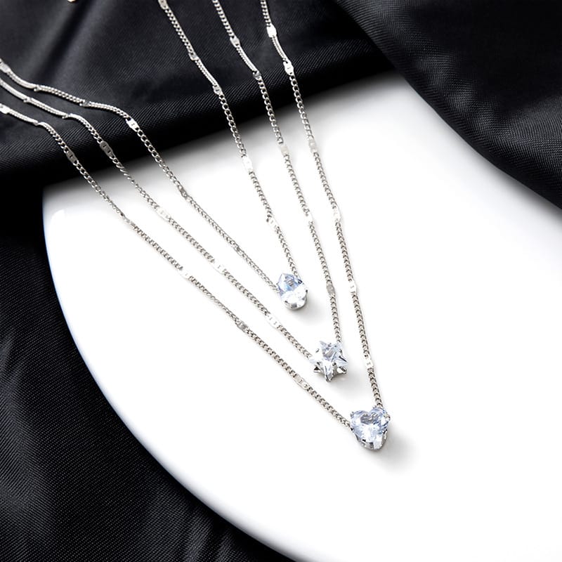 💖 Layered Heart Pendant Fashion Necklace