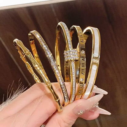 ✨ Light Luxury Stainless Steel Charm Bracelet Collection