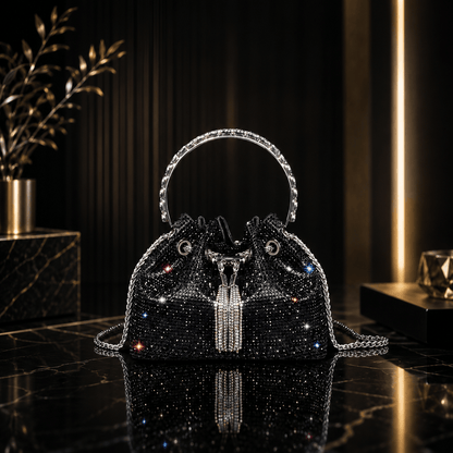 Rhinestone Cylinder Crossbody Bag