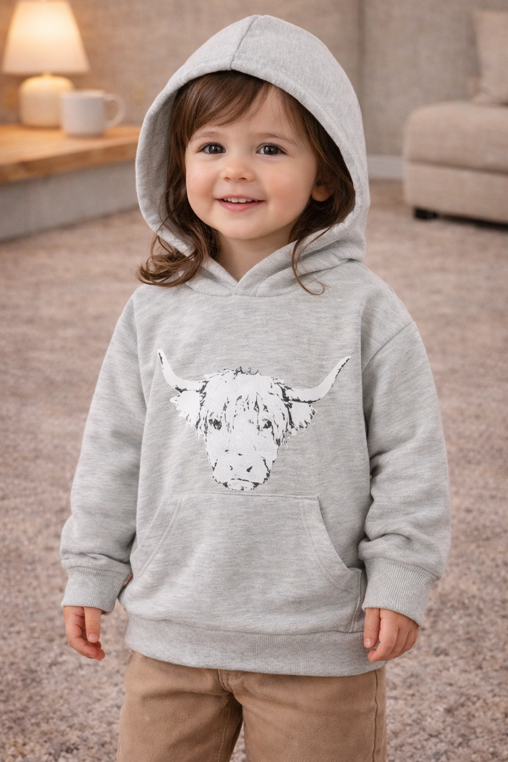 Long Sleeved Cartoon Letter Print Hoodie Top In Children Leisure Hoodie