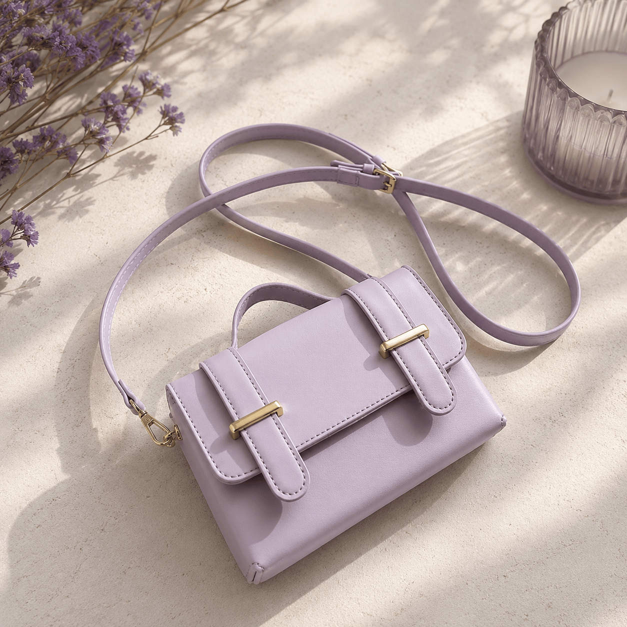 Chic Solid Color Crossbody Bag