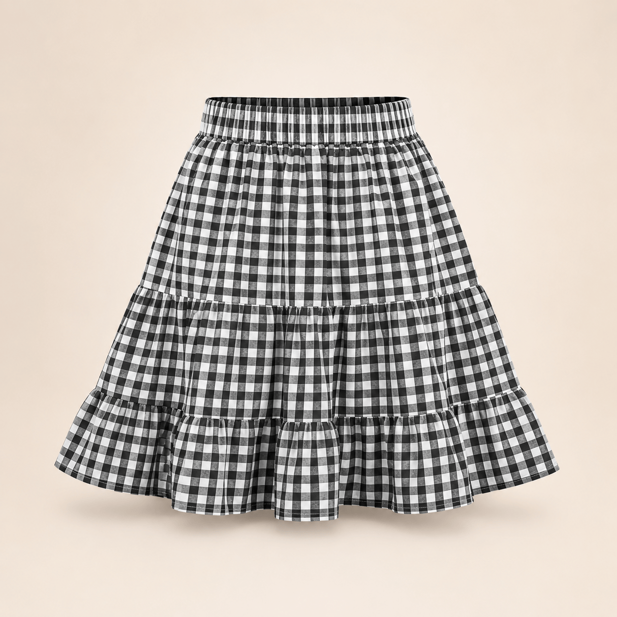 Vintage Plaid Patchwork Skirt