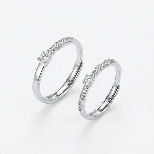 💍 Adjustable Twisted Rope Couple Ring Set