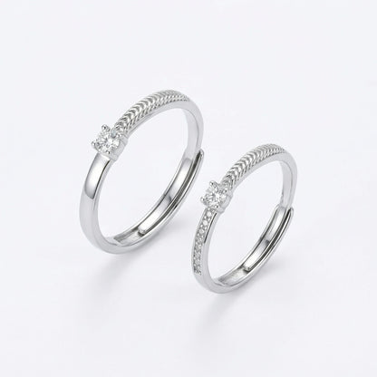 💍 Adjustable Twisted Rope Couple Ring Set