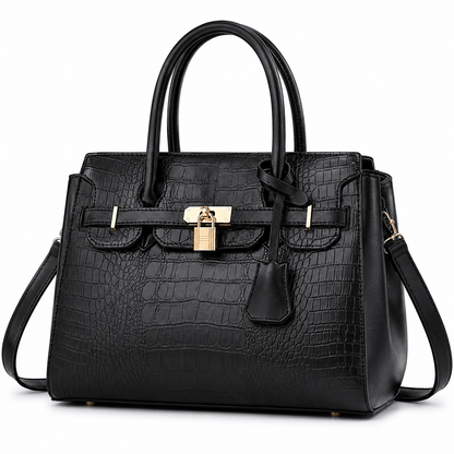 European Style Boston Handbag with Belt Detail
