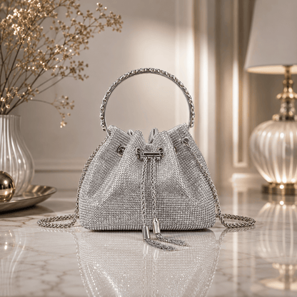 Rhinestone Cylinder Crossbody Bag