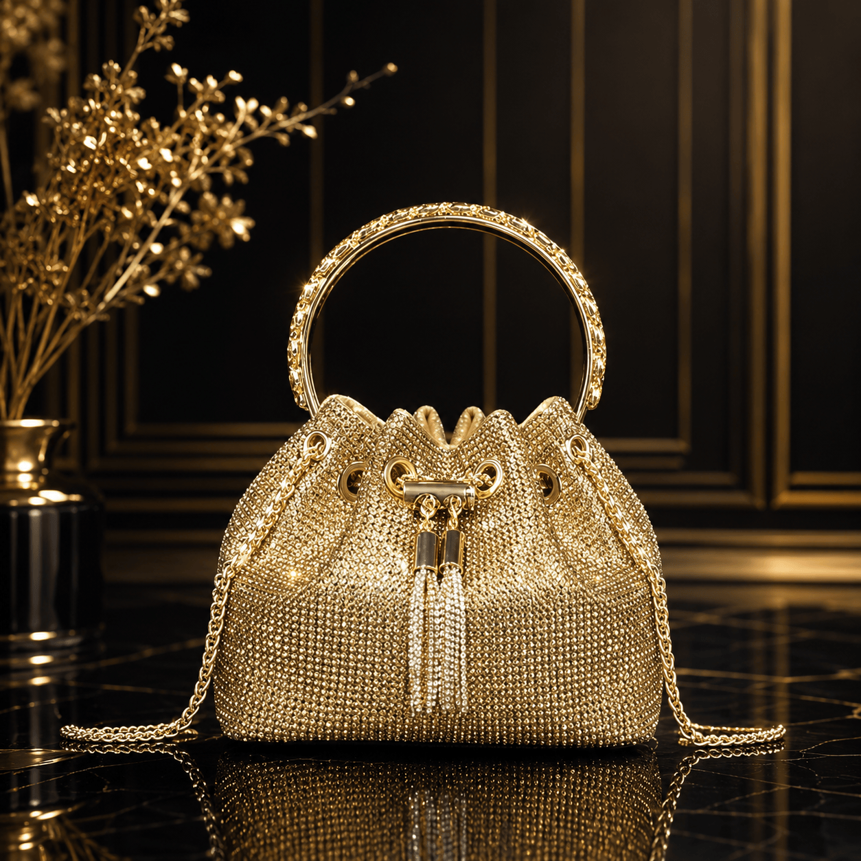 Rhinestone Cylinder Crossbody Bag